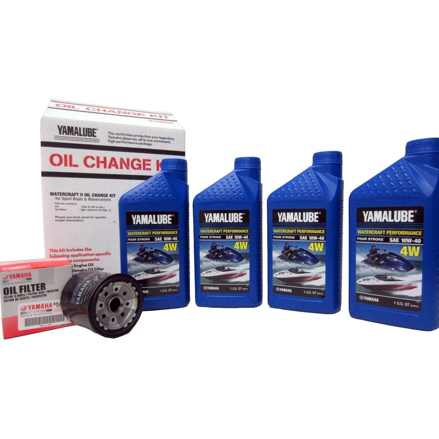 Yamaha Automotive Parts and Accessories Yamaha Watercraft Oil Change Kit 10w/40 - 4 Quarts LUB-WTRCG-KT-10 780848336867 Jorgensen Powersports