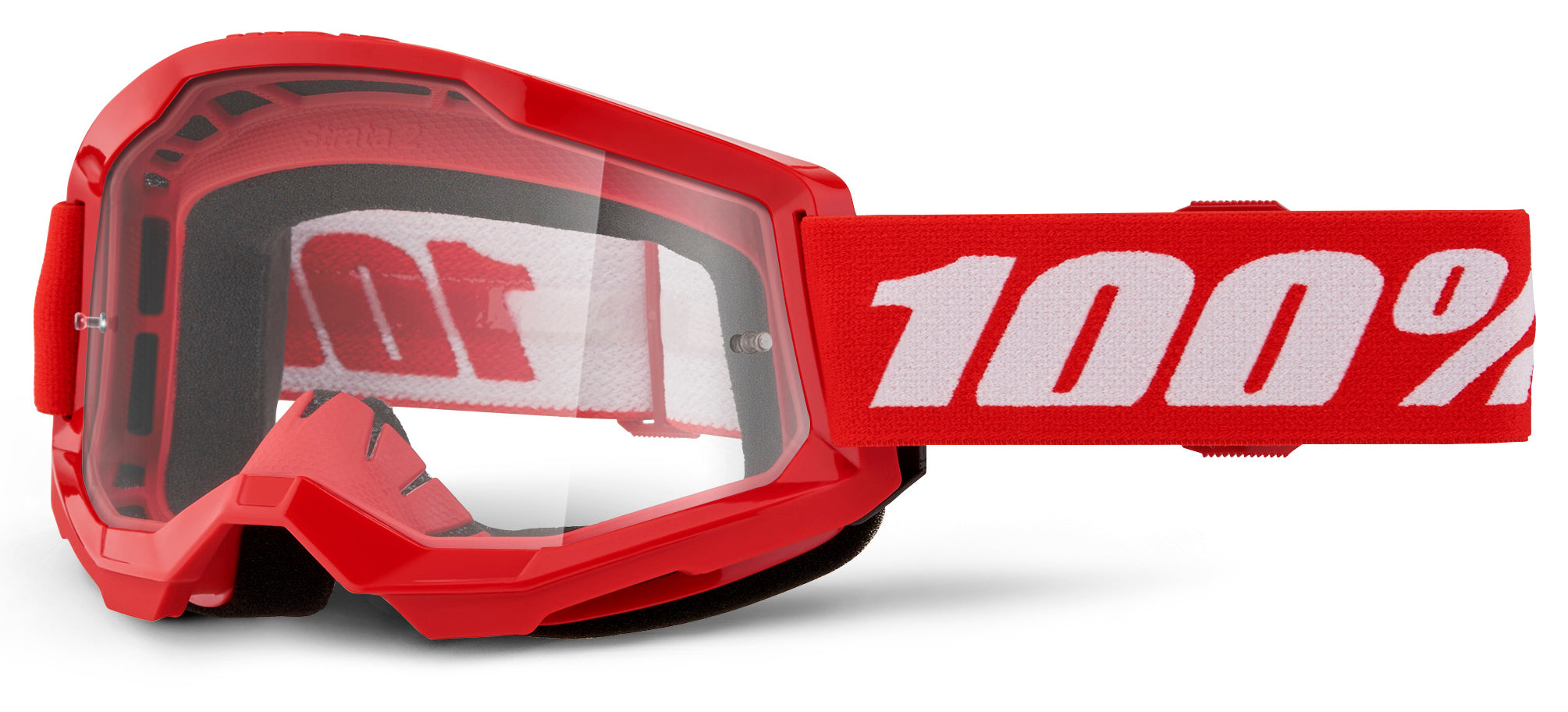 100% Sports Red Strata 2 Goggles 5651-1001-00 196261045307 Jorgensen Powersports