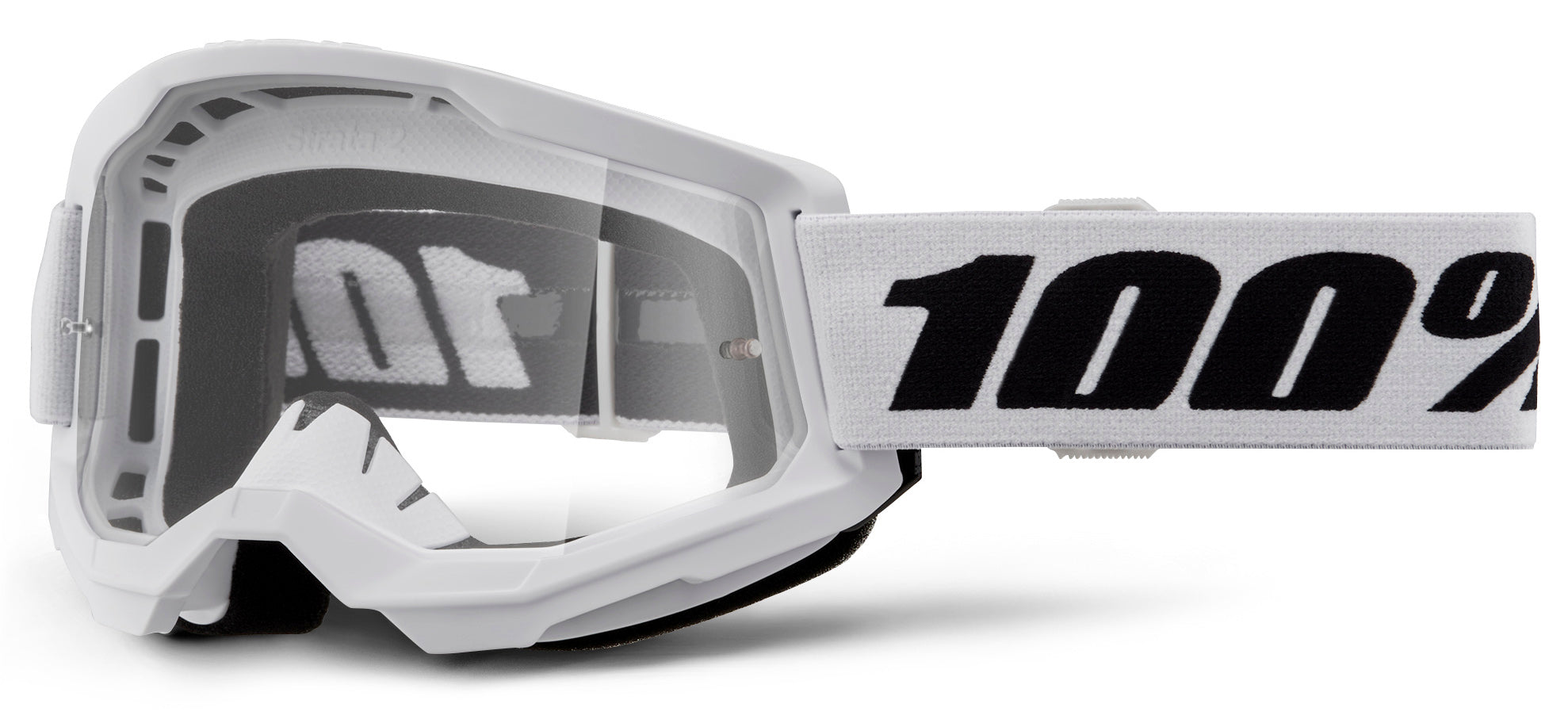 100% Sports White Strata 2 Goggles 5651-1009-00 196261045314 Jorgensen Powersports