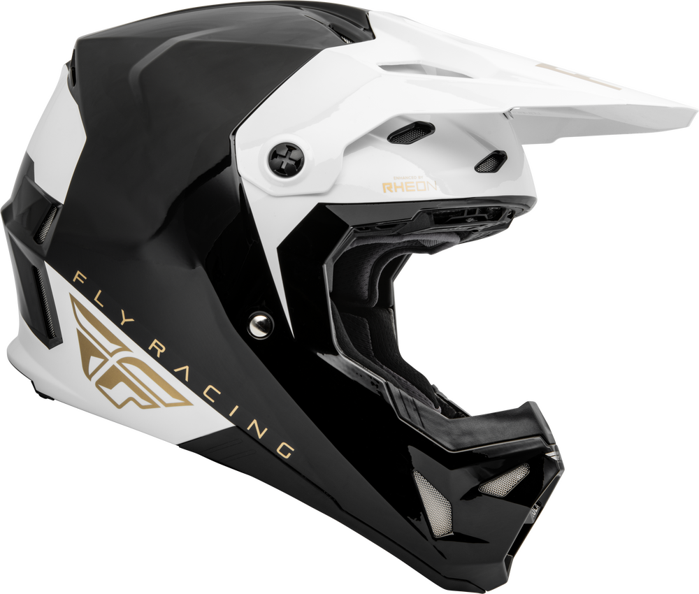 FLY RACING FORMULA CP SLANT HELMET BLACK/WHITE/GOLD Fly