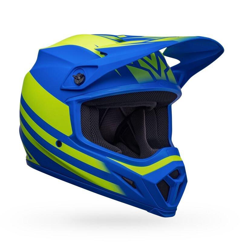BELL helmet Disrupt Matte Classic Blue/Hi-Vis Yellow / Small Bell MX-9 MIPS Off-Road Motorcycle Helmet 7136326 768686439674 Jorgensen Powersports