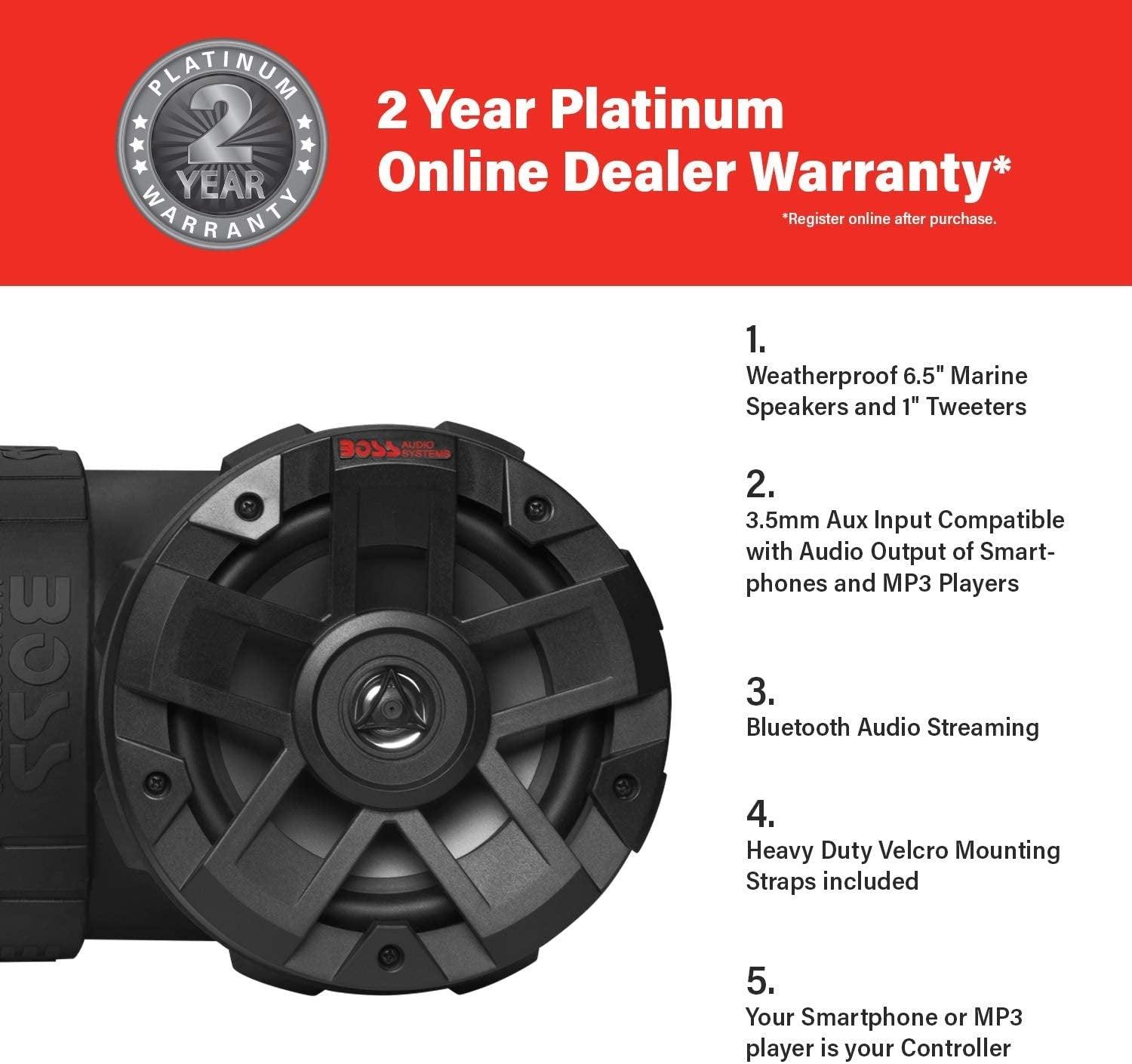 BOSS Automotive Parts and Accessories BOSS Audio 450w Bluetooth All Terrain Sound System ATVB6.5R B07H1J6NPN Jorgensen Powersports