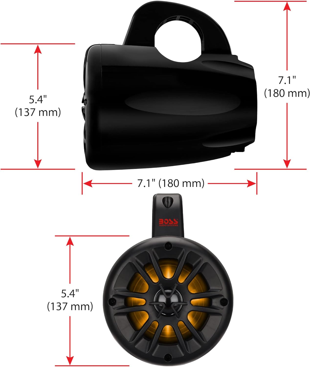 BOSS Speakers Boss Audio Systems 4 Inch Marine Wake Tower Speakers- Full Range MRWT40RGB B07NYMQF52 Jorgensen Powersports