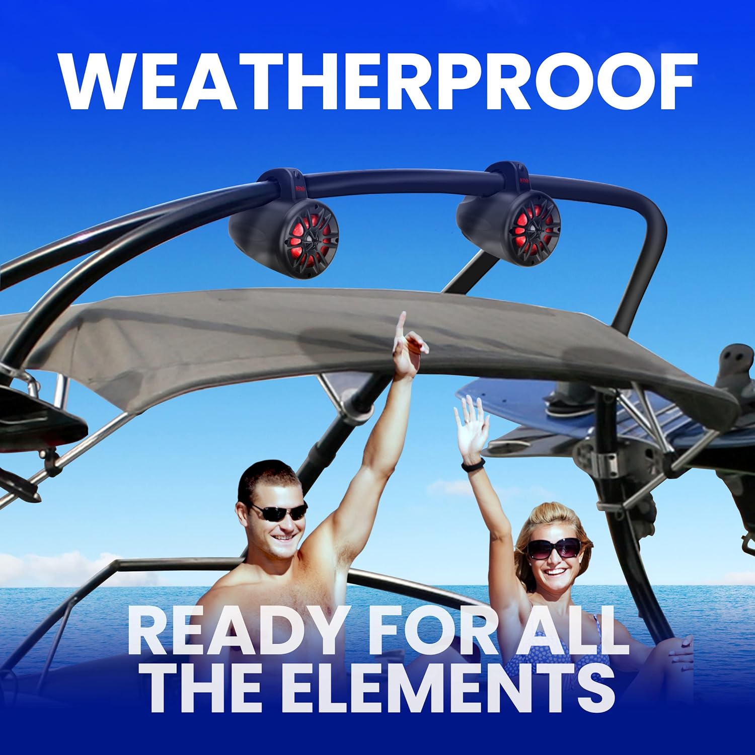 BOSS Speakers Boss Audio Systems 4 Inch Marine Wake Tower Speakers- Full Range MRWT40RGB B07NYMQF52 Jorgensen Powersports