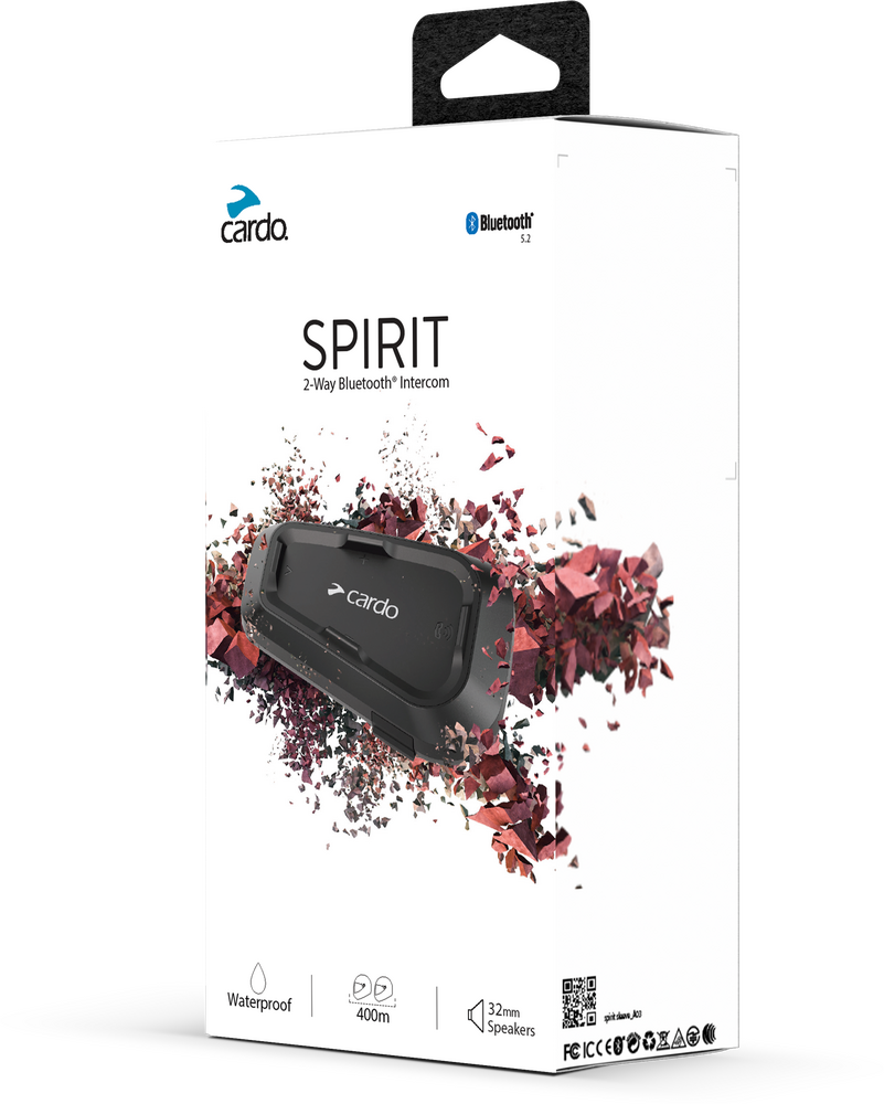 Cardo Speaker Black CARDO SPIRIT BLUETOOTH HEADSET SINGLE Jorgensen Powersports