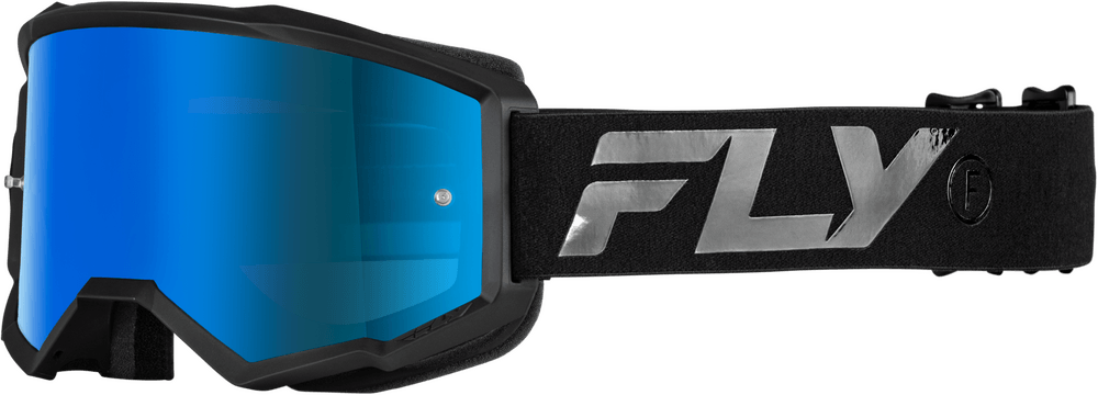 Fly Apparel Black/Black w/Sky Blue Mirror/Smoke Lens / Youth Fly Zone Goggles Youth 2025 37-51525Y 191361474408 Jorgensen Powersports