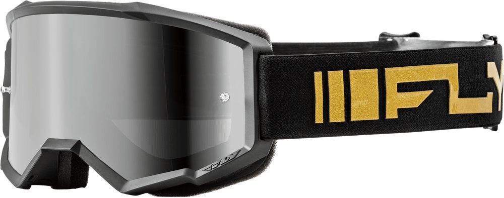 Fly Apparel Black/Gold w/Silver Mirror/Smoke Lens / Adult Fly Zone Goggles 2025 37-51520 191361408236 Jorgensen Powersports