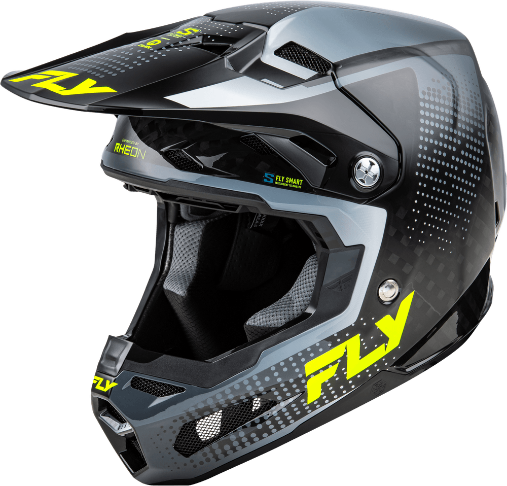 Fly Apparel Black/Grey/Hi-Vis / Medium Fly Formula S Carbon Protocol Helmet 2025 73-4464M 191361483479 Jorgensen Powersports