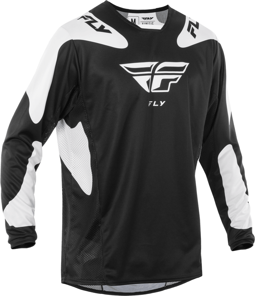 Fly Apparel Black/White / Large Fly Kinetic Sym Jersey 2025 378-421L 191361476891 Jorgensen Powersports