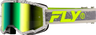 Fly Apparel Dark Grey/Hi-Vis w/Iridescent Green Mirror Lens / Adult Fly Zone Goggles 2025 37-51526 191361474415 Jorgensen Powersports