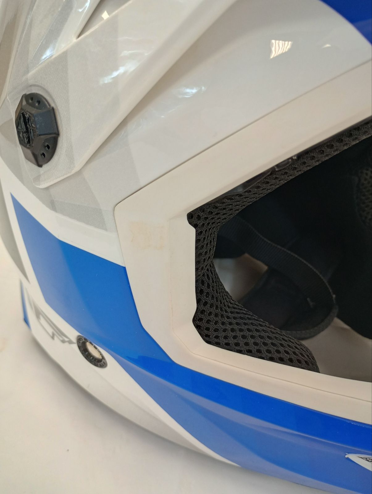 Fly Apparel Fly Kinetic Drift Helmet (Blue/Charcoal/White, Youth Large) USED 73-8641YL U Jorgensen Powersports