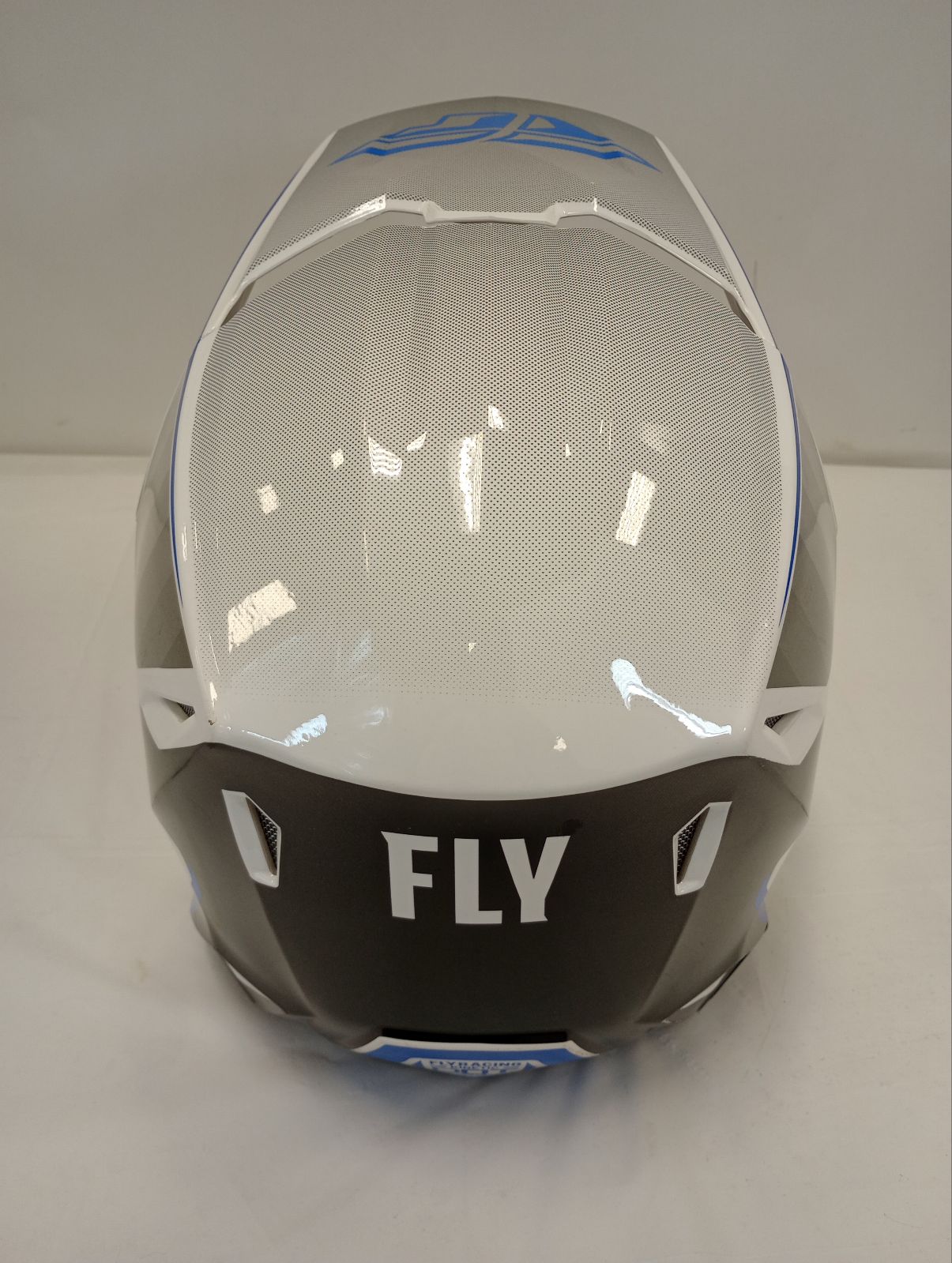 Fly Apparel Fly Kinetic Drift Helmet (Blue/Charcoal/White, Youth Large) USED 73-8641YL U Jorgensen Powersports