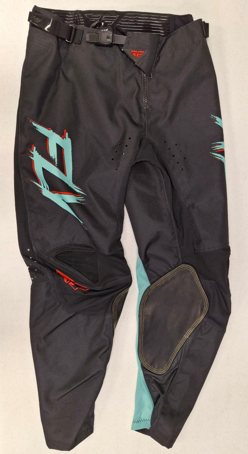 Fly Apparel Fly Kinetic Fuel Pants (Black/Mint, Size 34) USED 376-53434 U Jorgensen Powersports