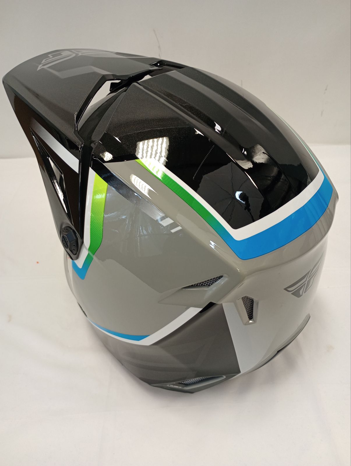 Fly Apparel Fly Kinetic Vision Helmet (Grey/Black, Youth Small) USED 73-8650YS U Jorgensen Powersports