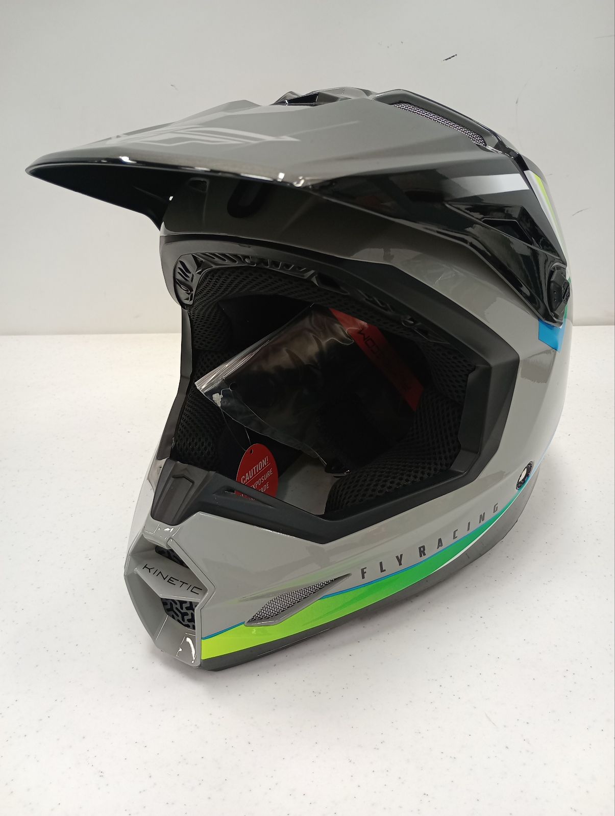 Fly Apparel Fly Kinetic Vision Helmet (Grey, Medium) Defect USED 73-8650M U B0B3MC886C Jorgensen Powersports