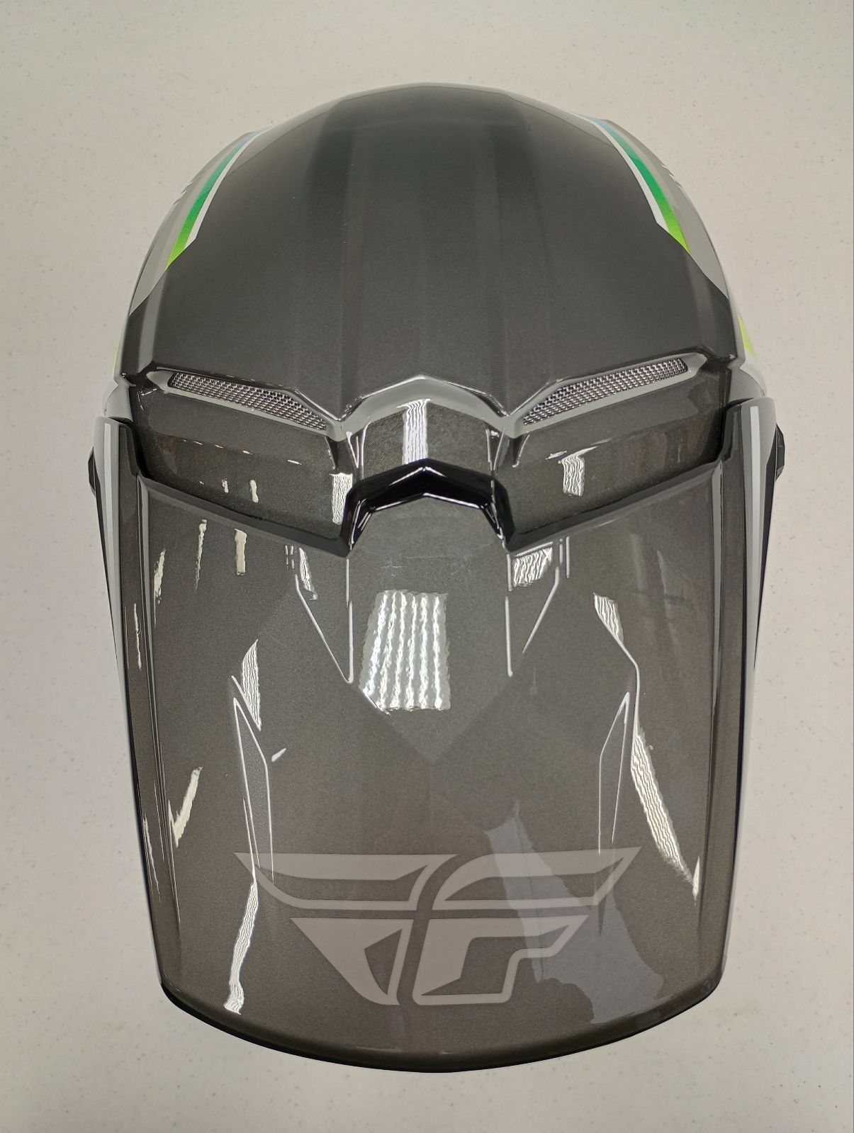 Fly Apparel Fly Kinetic Vision Helmet (Grey, Medium) Defect USED 73-8650M U B0B3MC886C Jorgensen Powersports