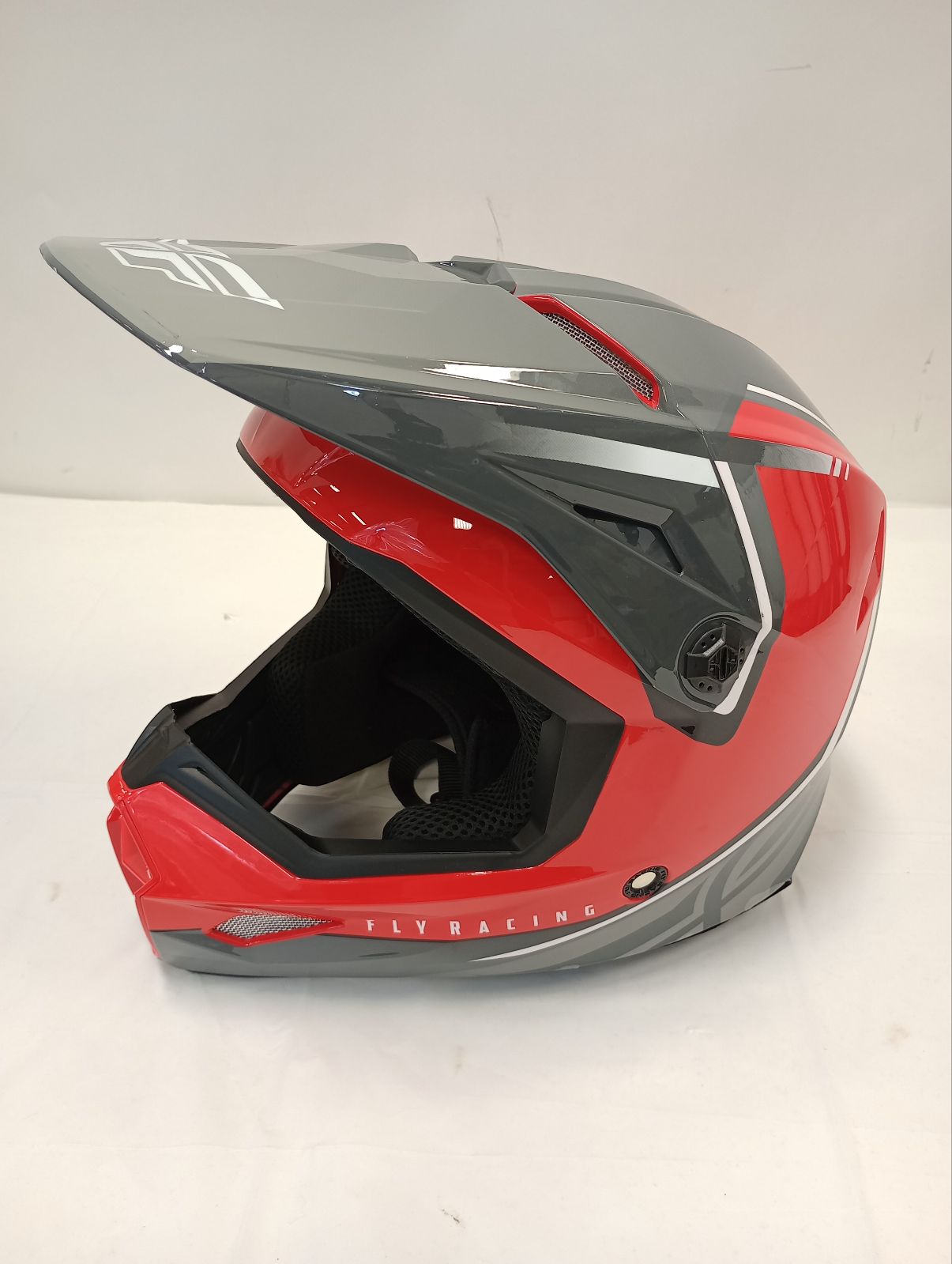 Fly Apparel Fly Kinetic Vision Helmet Youth (Red/Grey, Youth Large) USED 73-8653YL U Jorgensen Powersports