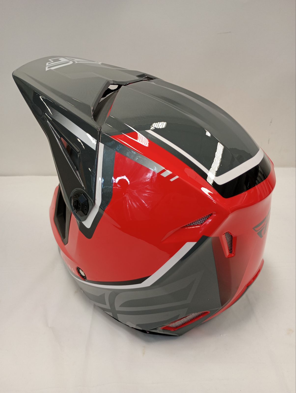 Fly Apparel Fly Kinetic Vision Helmet Youth (Red/Grey, Youth Large) USED 73-8653YL U Jorgensen Powersports