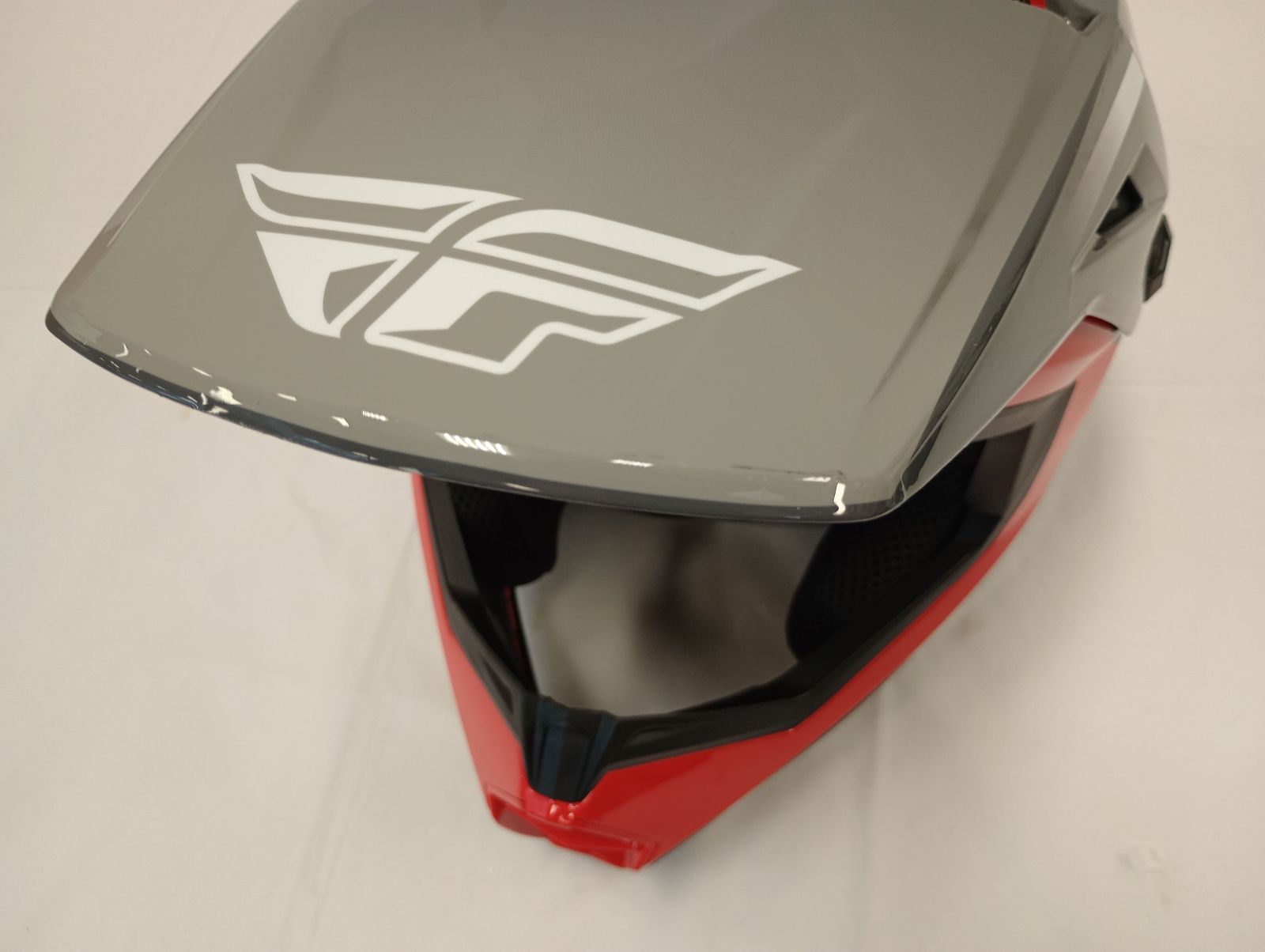 Fly Apparel Fly Kinetic Vision Helmet Youth (Red/Grey, Youth Large) USED 73-8653YL U Jorgensen Powersports