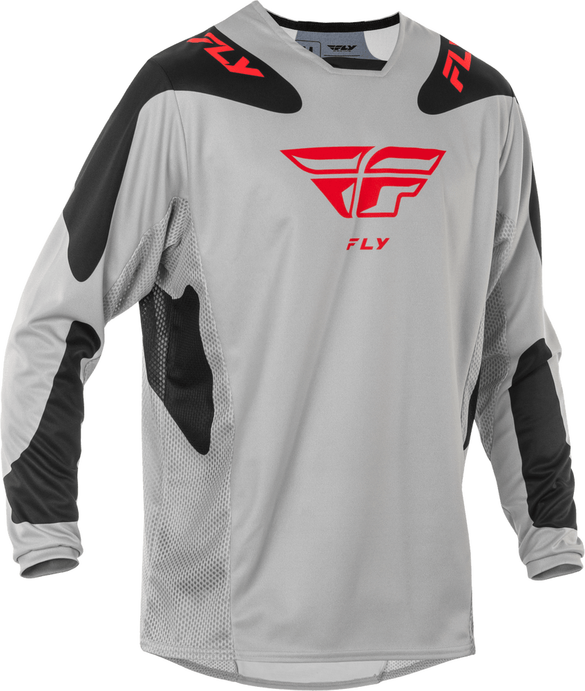 Fly Apparel Grey/Black/Red / Large Fly Kinetic Sym Jersey 2025 378-420L 191361476808 Jorgensen Powersports