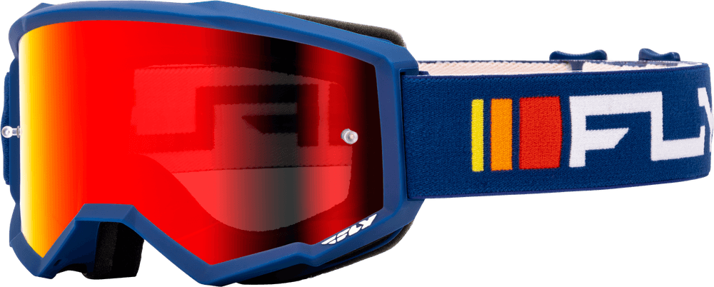 Fly Apparel Navy/White w/Red Mirror/Smoke Lens / Adult Fly Zone Goggles 2025 37-51521 191361408243 Jorgensen Powersports