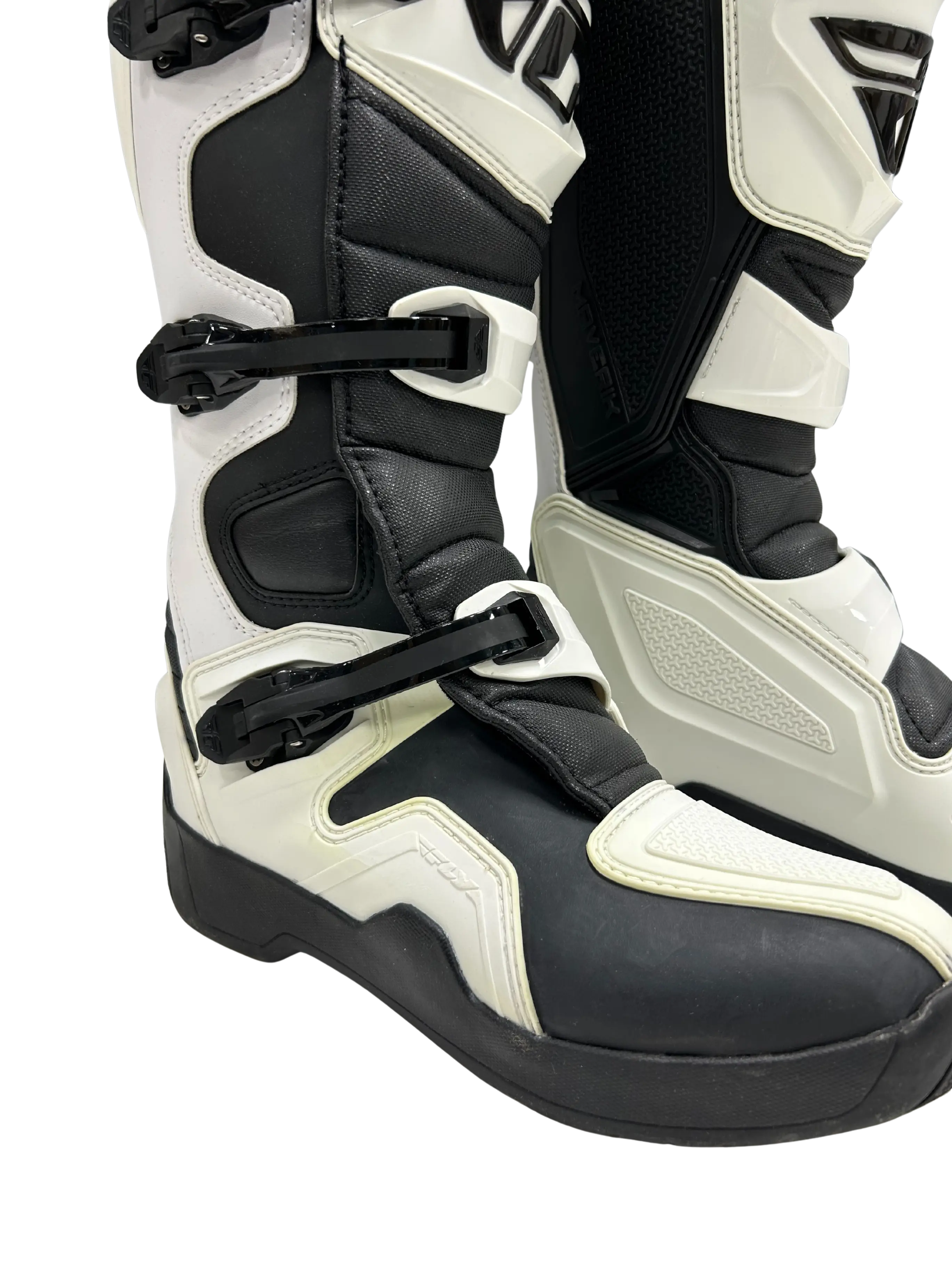 Fly Apparel USED: Fly Maverick Enduro Boots White Size 11 364-67511 U2 Jorgensen Powersports