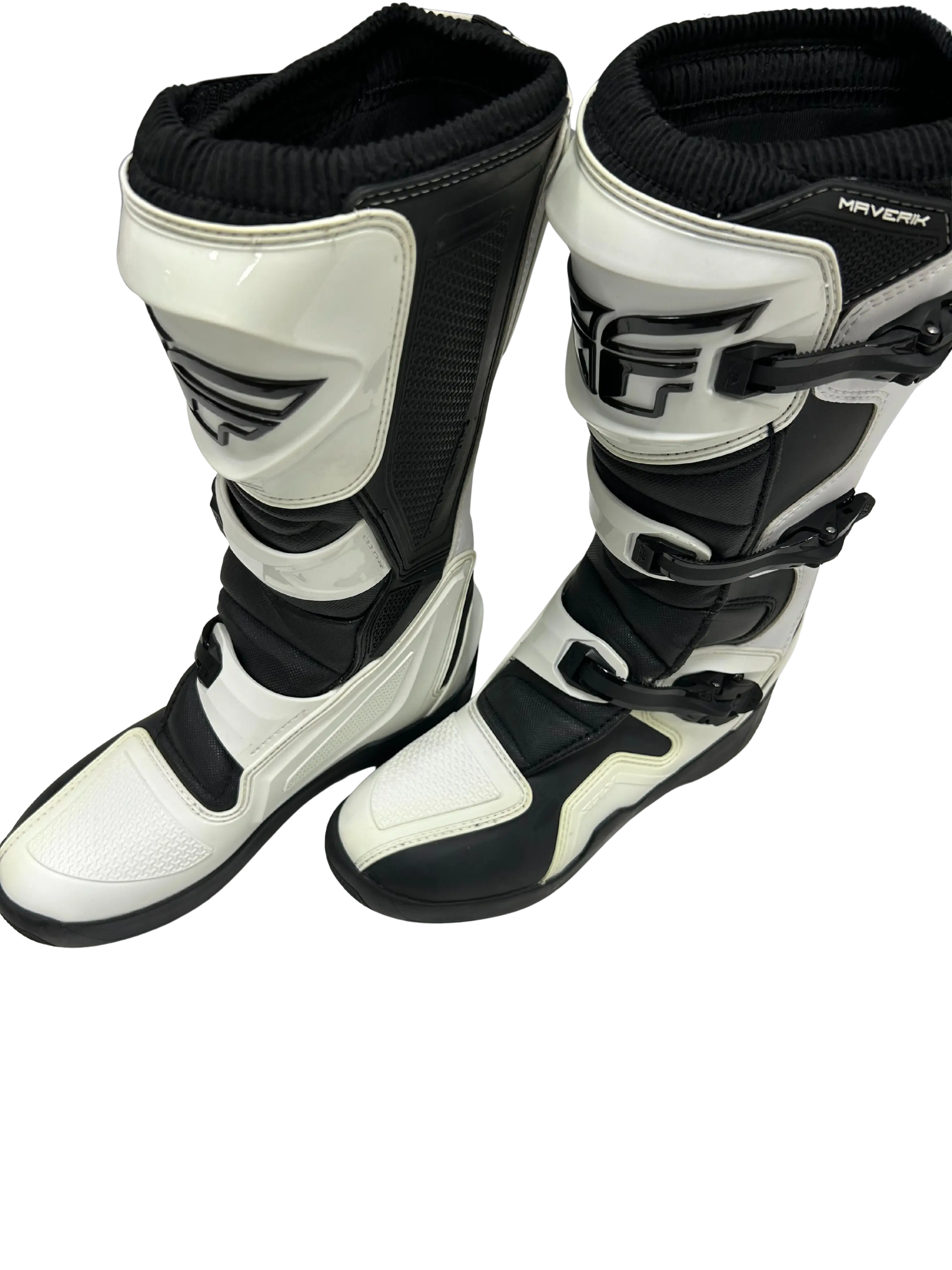 Fly Apparel USED: Fly Maverick Enduro Boots White Size 11 364-67511 U2 Jorgensen Powersports