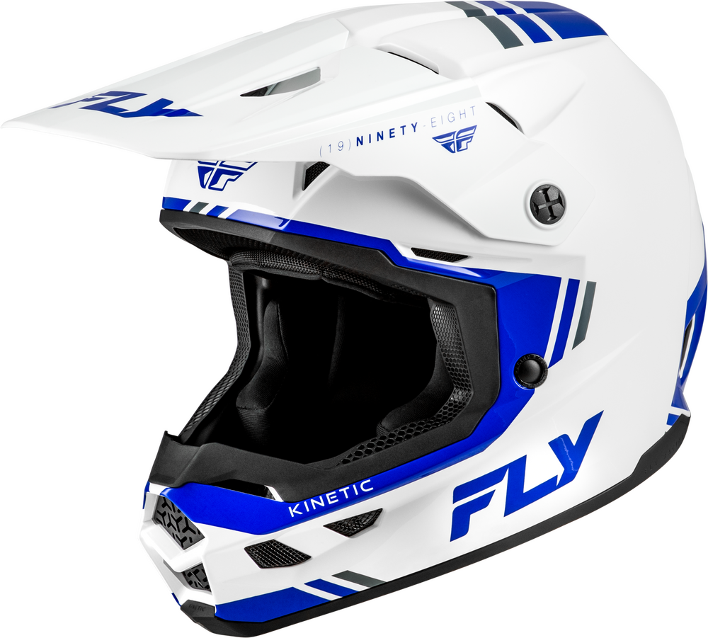 Fly helmet White/Blue/Grey / Small FLY RACING KINETIC VERDICT HELMET 73-8722S 191361507298 Jorgensen Powersports