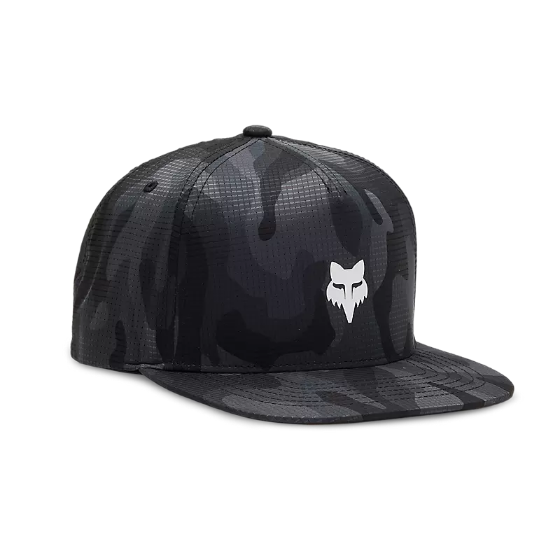 Fox Apparel Black Camo Fox Head Camo Tech Snapback Hat 31635-247-OS 191972818202 Jorgensen Powersports