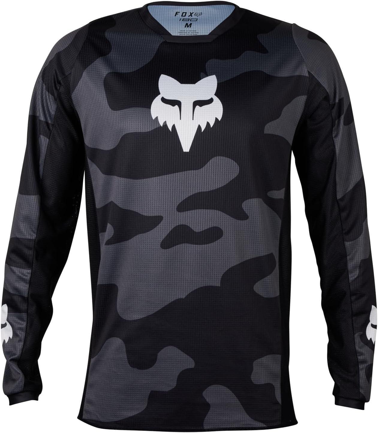 Fox Apparel Black Camo / X-Small Fox 180 BNKR Motocross Jersey 31280-247-XS B0BQX89N32 Jorgensen Powersports