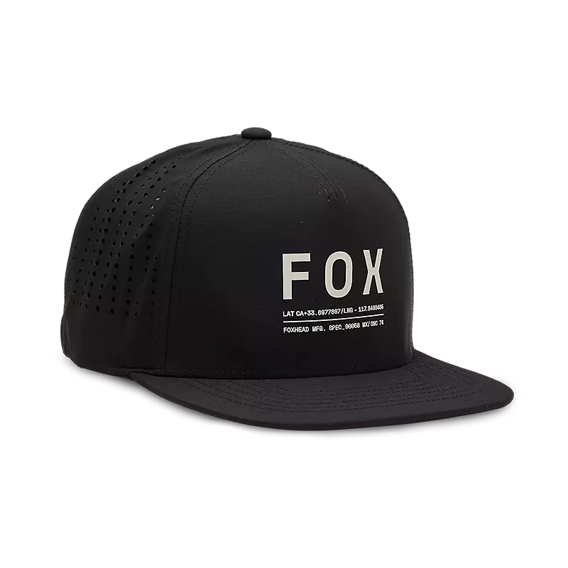 Fox Apparel Black Fox Non Stop Tech Snapback Hat 31642-001-OS 191972813467 Jorgensen Powersports