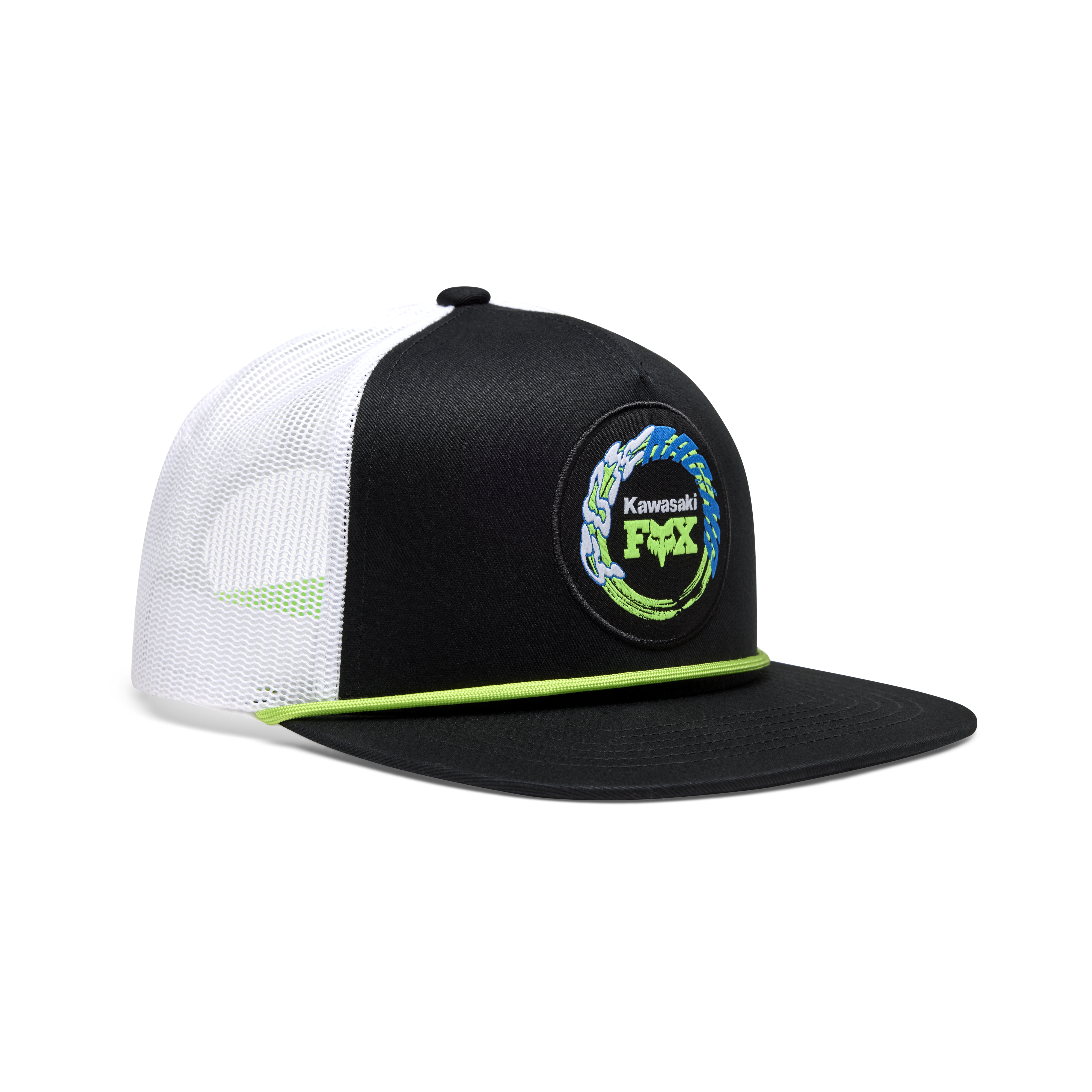 Fox Apparel Black Fox X Kawasaki Snapback Hat 33391-001 OS Jorgensen Powersports
