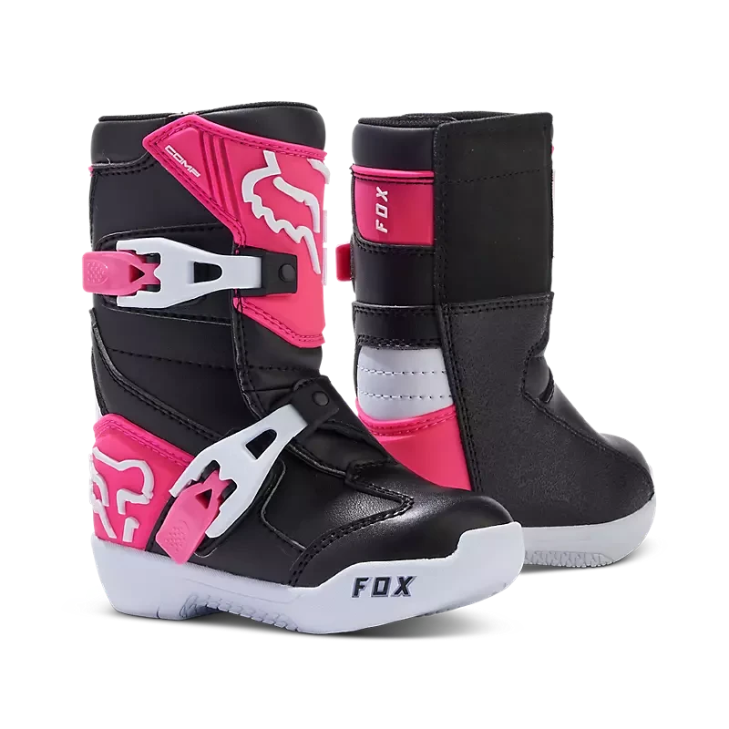 Fox Apparel Black/Pink / 10 Little Kid Fox Comp Boots Youth 30472-285-10 191972753336 Jorgensen Powersports