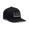 Fox Apparel Black / S/M Fox X Kawasaki FlexFit Hat 32242-001-S/M 191972880216 Jorgensen Powersports