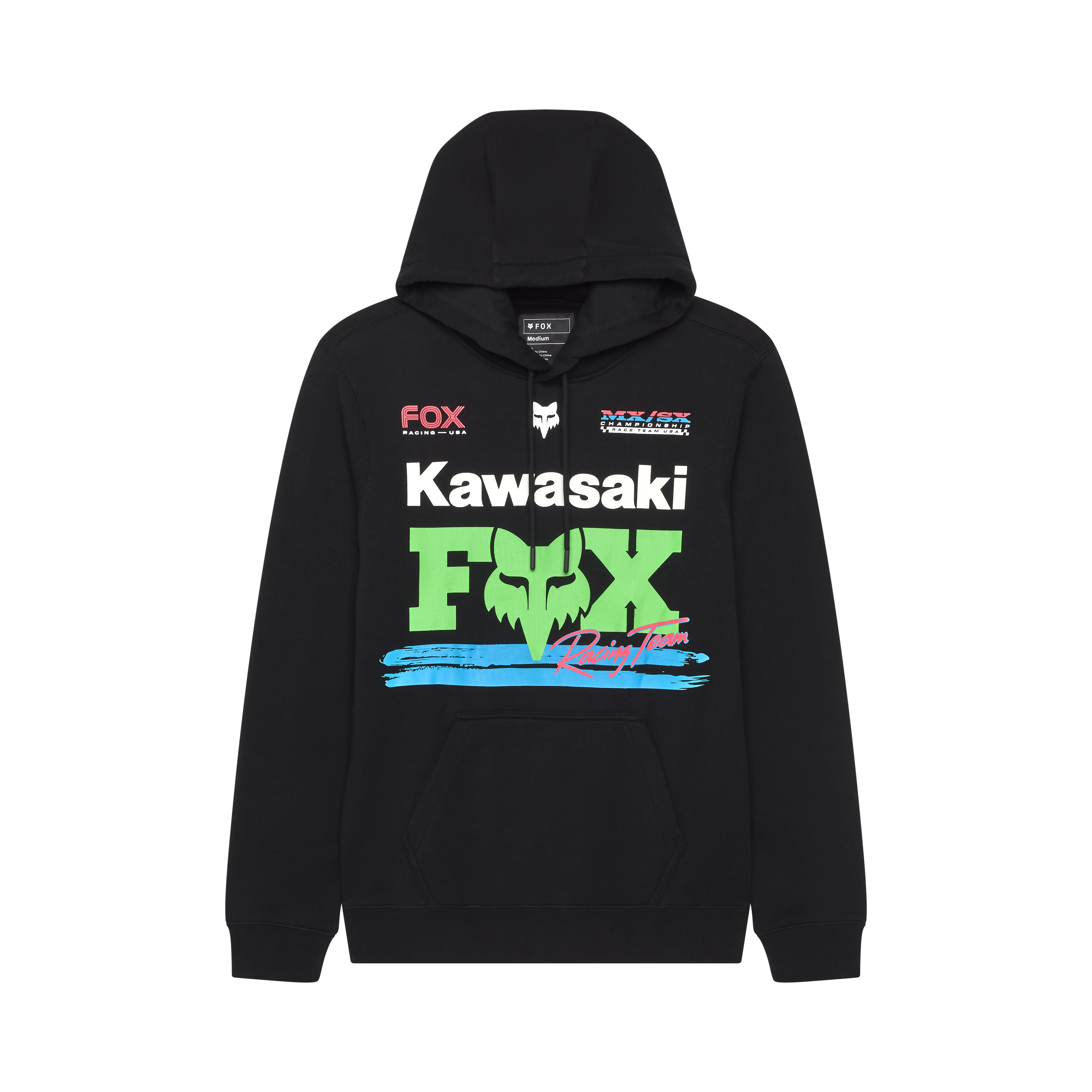 Fox Apparel Black / Small Fox X Kawasaki Fleece Pull Over 2025 33375-001 S Jorgensen Powersports
