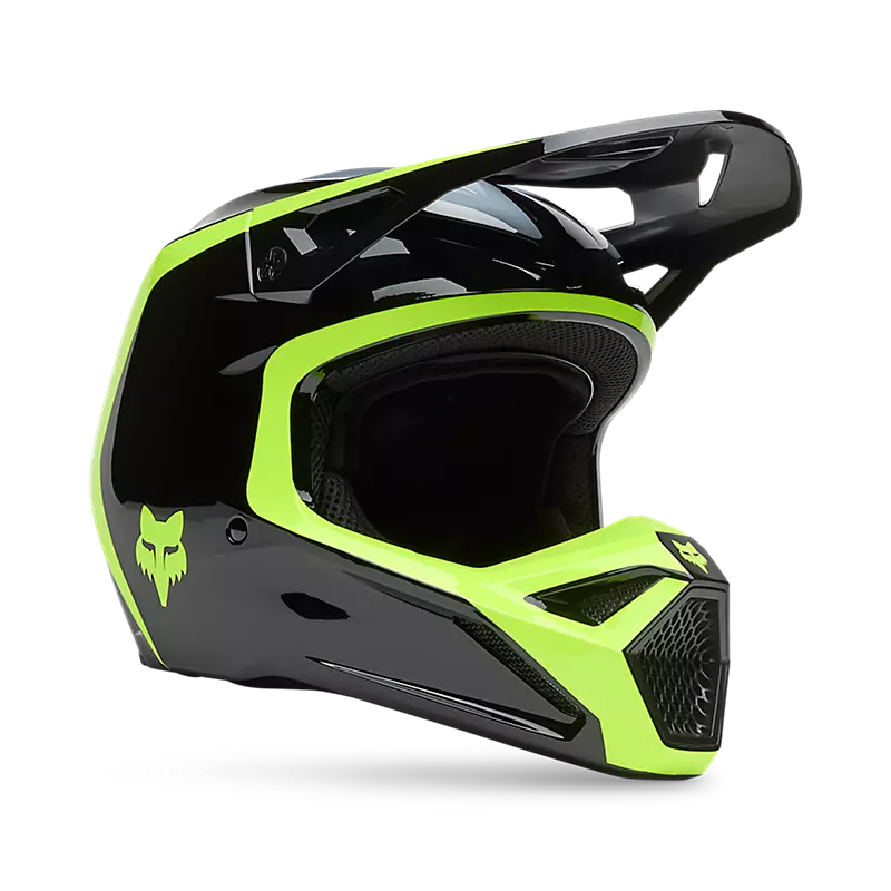Fox Apparel Black/Yellow / Medium Fox V1 Flow Helmet 2025 33701-019 M Jorgensen Powersports