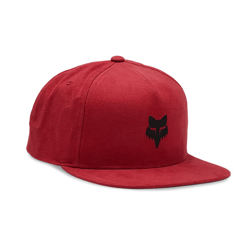 Fox Apparel Flame Red Fox Head Snapback Hat 31641-122-OS 191972835209 Jorgensen Powersports