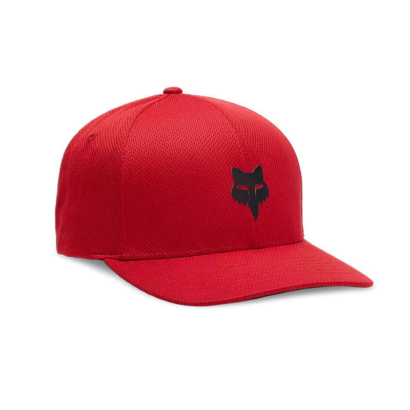 Fox Apparel Flame Red / S/M Fox Head Tech Flexfit Hat 31620-122-S/M 191972835162 Jorgensen Powersports