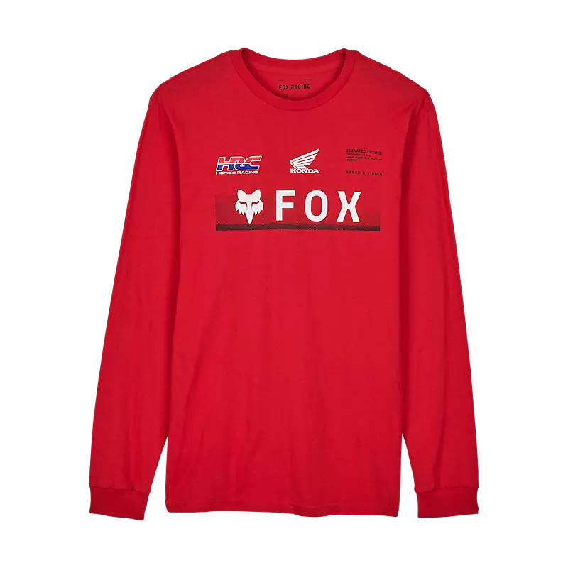 Fox Apparel Flame Red / Small Fox X Honda Premium Long Sleeve Tee 32099-122-S 191972894442 Jorgensen Powersports