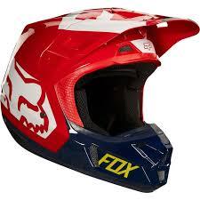 Fox Apparel Fox Preme V2 Off-Road Motorcycle Helmet (Red/White/Navy, Medium) USED 19527-248-M U Jorgensen Powersports