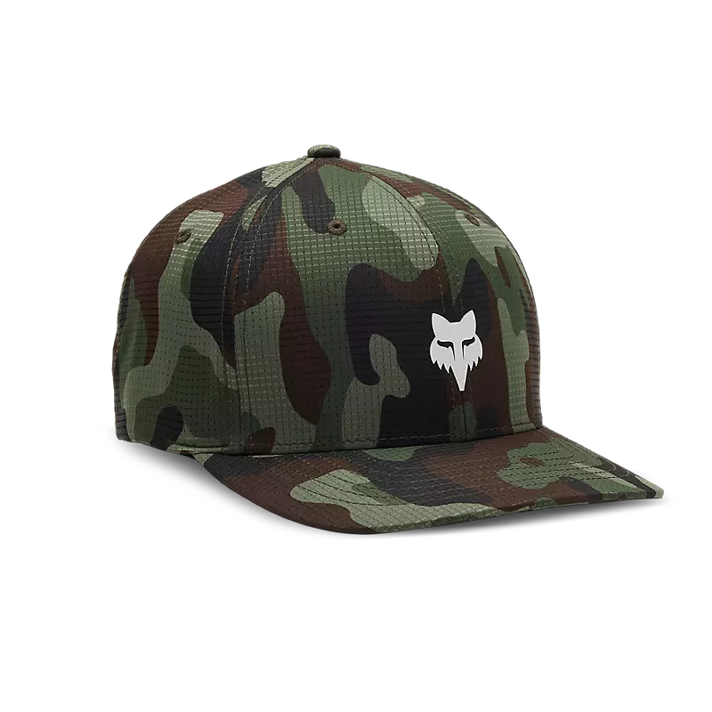 Fox Apparel Green Camo / S/M Fox Head Camo Tech Flexfit Hat 31623-031-S/M 191972838491 Jorgensen Powersports