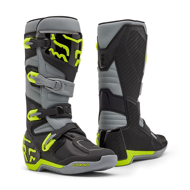FOX Apparel Grey/Yellow / 9 Fox Racing Comp Motocross Boots 28373-086-9 191972951695 Jorgensen Powersports