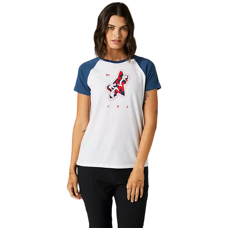 Fox Apparel Medium Fox Women's RWT Basic Raglan Tee 29162-008-M 191972655203 Jorgensen Powersports