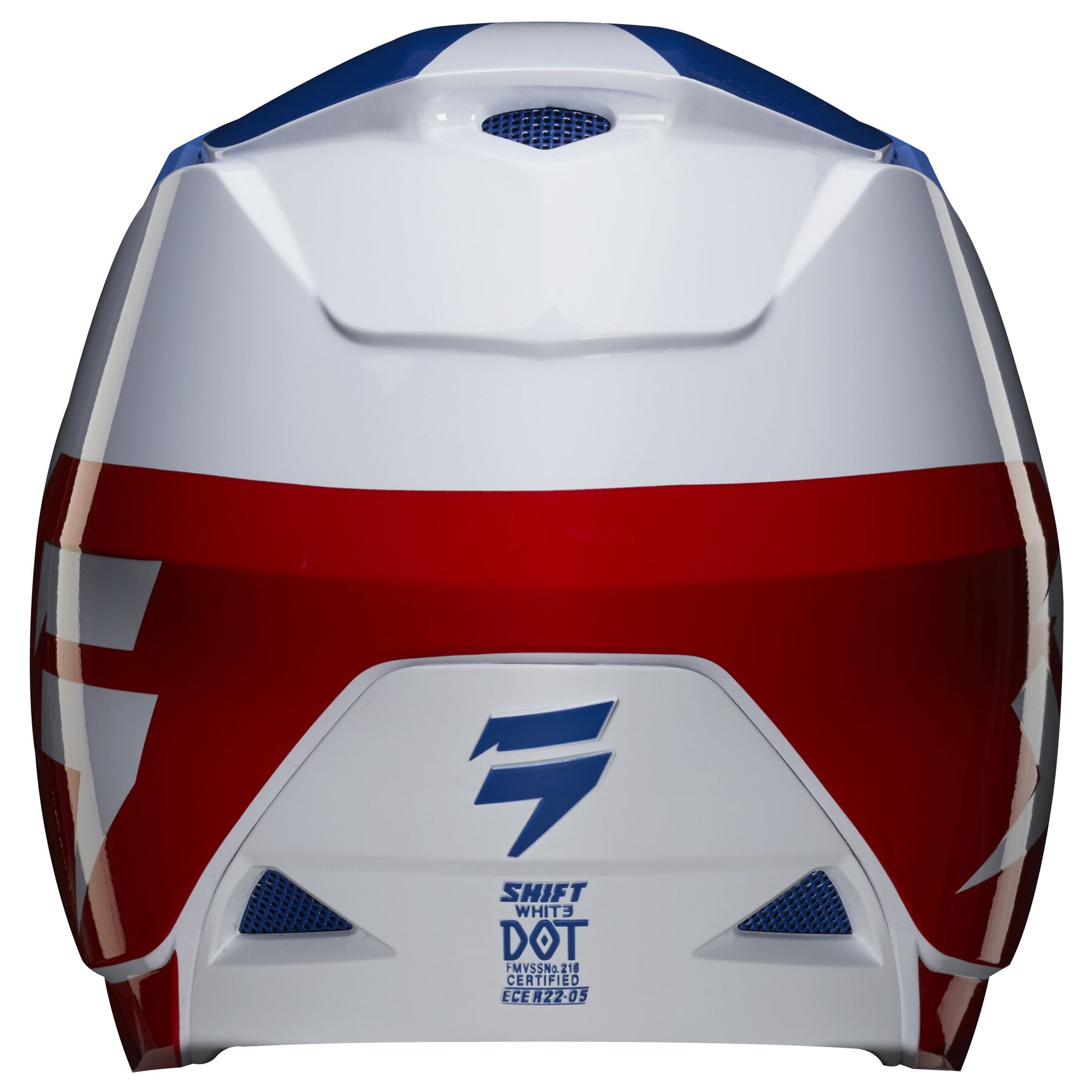 Fox Apparel Shift Youth Helmet - White/Red/Blue/Large 24563-574-YL Jorgensen Powersports