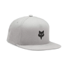 Fox Apparel Steel Grey Fox Head Snapback Hat 31641-172-OS 191972861727 Jorgensen Powersports
