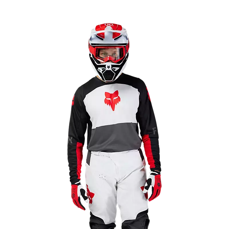 Fox Apparel White/Red / Small Fox Racing 180 Flow Motocross Jersey – Lightweight MX Gear 2025 33702-077 S Jorgensen Powersports