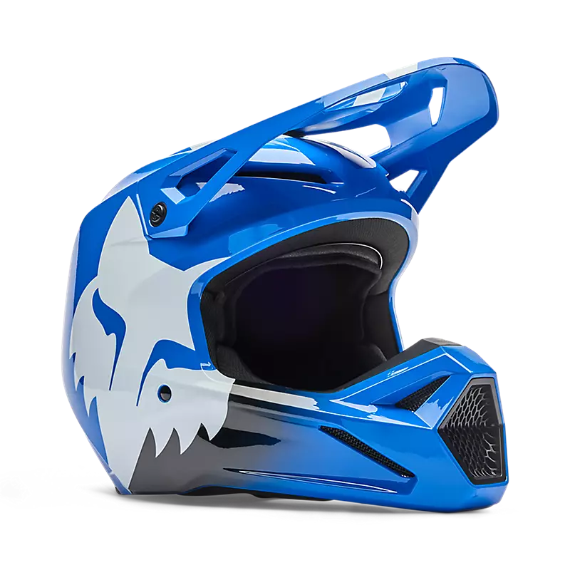 FOX helmet Blue / Youth Medium FOX Youth V1 Shield Helmet 36387-002-YM 198571030035 Jorgensen Powersports