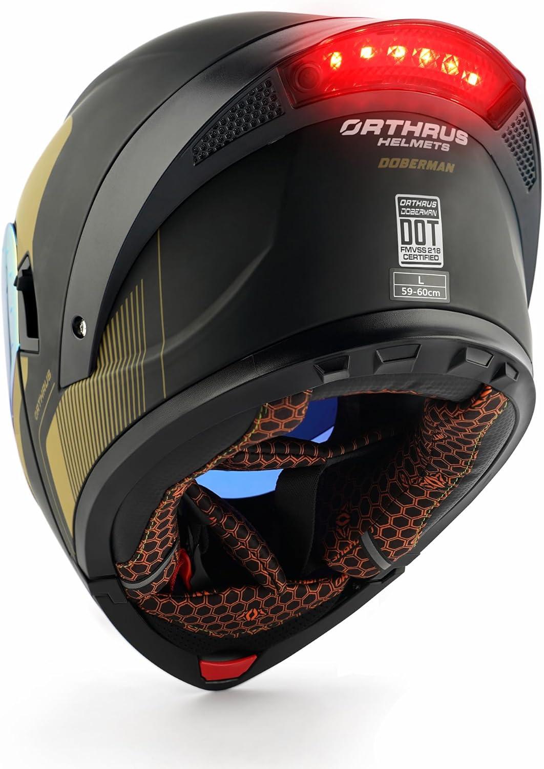 HJC Apparel Orthrus Doberman Helmet (Small) USED DM-MBK-GOLD-S Jorgensen Powersports