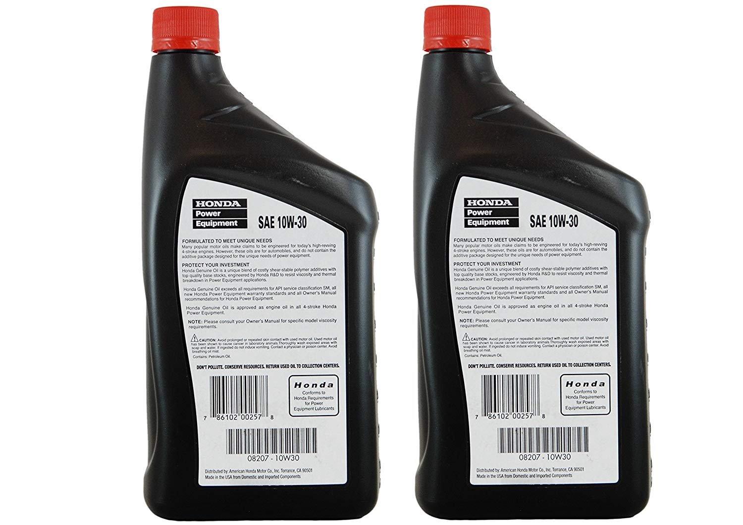 Honda Automotive Parts and Accessories Honda 10w/30 Motor Oil - 1 Quart 2-Pack 08207-10W30 x2 Jorgensen Powersports
