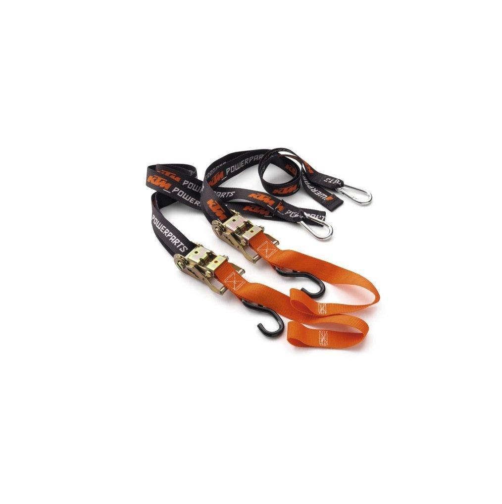 KTM Automotive Parts and Accessories KTM Soft Tie Downs with Ratchet Clip Hooks U6910048 Jorgensen Powersports